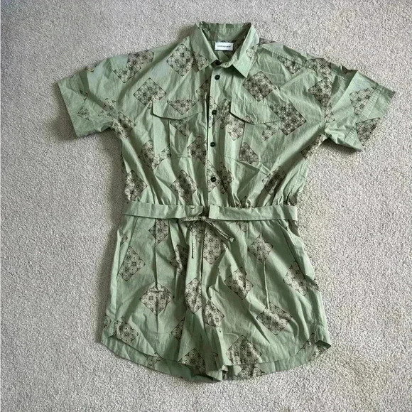 Laurence bras French printed playsuit romper in green paisley print in size 1 - Picture 2 of 12